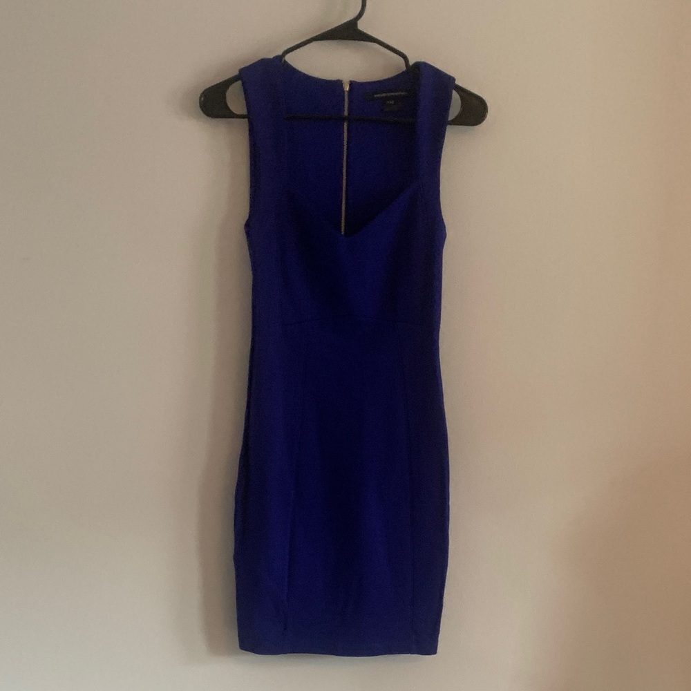 FRENCH CONNECTION Cobalt Blue Sleeveless Low Front Dress